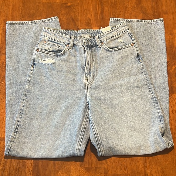 &Denim Loose Straight Distressed Jeans US 4 - Picture 4 of 15